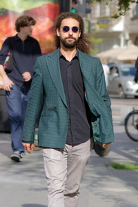 Young bearded man on the street